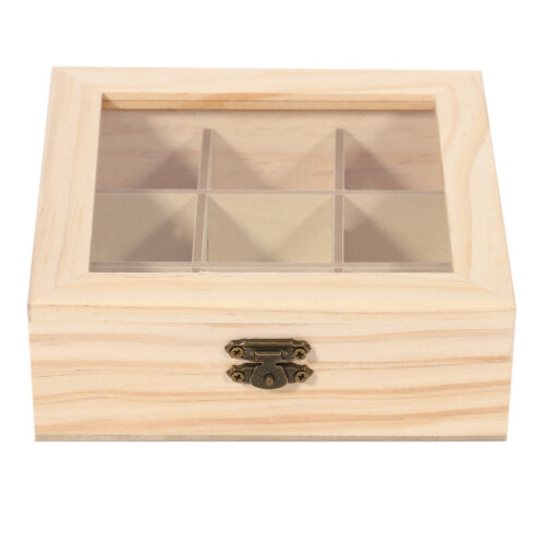 Wooden Tea Bag Organizer Box with 9 Compartments 1