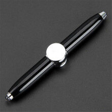 (Bright black) Multi-Function Cool Fidget Spinner Fingertip Gyro Pen with LED Light Anti Stress