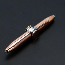 (Rose gold) Multi-Function Cool Fidget Spinner Fingertip Gyro Pen with LED Light Anti Stress