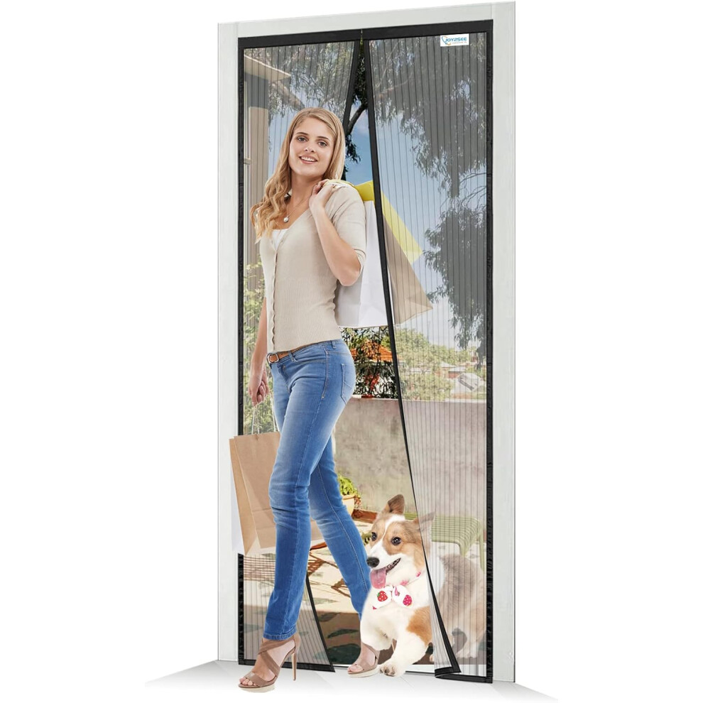 Magnetic Insect Screen Self-Adhesive For Balcony Doors 140X220 Cm Black Â Magnetic Mosquito Net, Door Mosquito Net 5902362885491