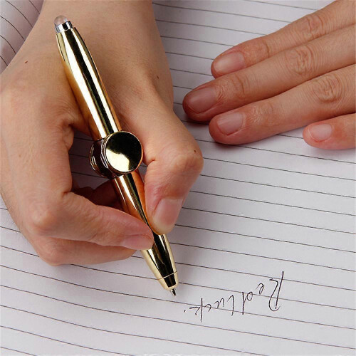 (Electroplated silver) Multi-Function Cool Fidget Spinner Fingertip Gyro Pen with LED Light Anti Stress 1