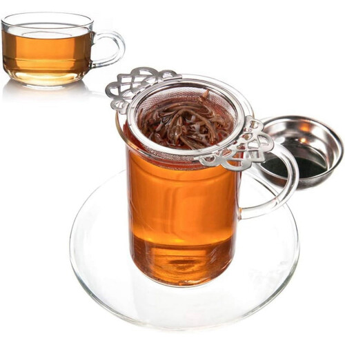 Stainless Steel Tea Strainer with Handle 6 Pack 2