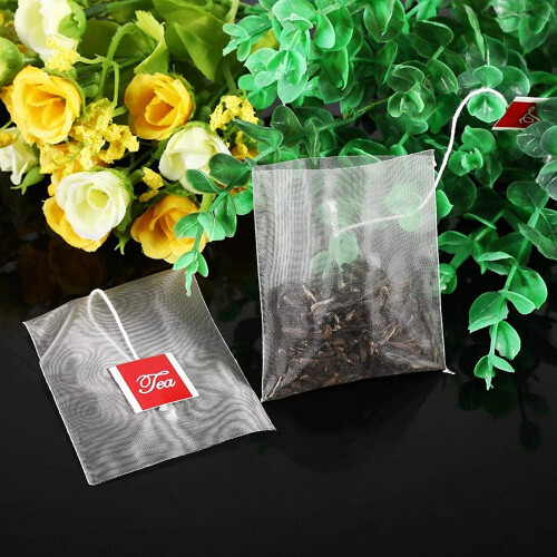 Tea Filter Bags Nylon Unbleached Paper 100 pcs 2