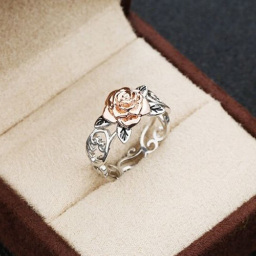 Women's retro rose openwork ring jewelry 2