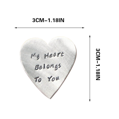 Handmade heart pocket hug token personalized 1.2x1.2 in 1