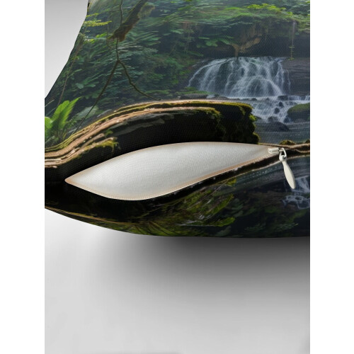 AIVO Mystical Jungle Waterfall Throw Μαξιλαροθήκες Θήκες Μαξιλαριού Θήκη Καναπέ Διπλής Όψης 1