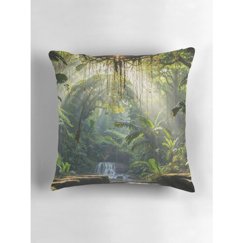 AIVO Mystical Jungle Waterfall Throw Μαξιλαροθήκες Θήκες Μαξιλαριού Θήκη Καναπέ Διπλής Όψης 2