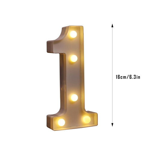 LED Digital Number Light 6 Warm White Battery Powered 1