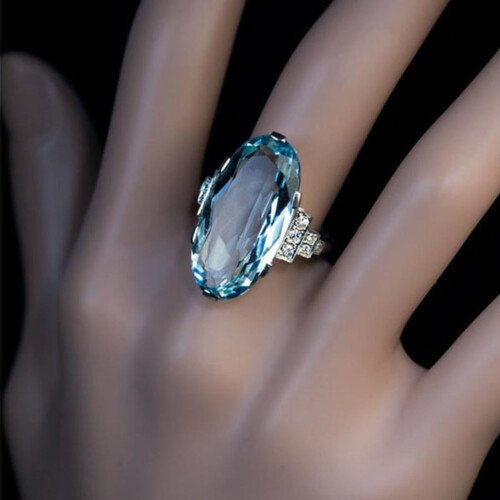 Blue Oval Finger Rings Smooth Lightweight Durable 1