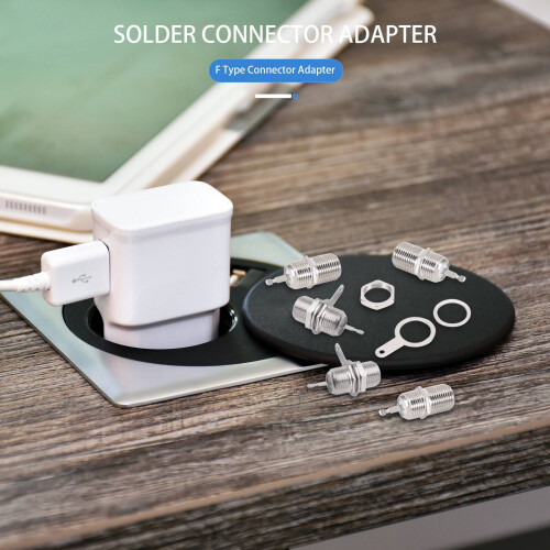 F-Type Panel Mount Socket Female Jack Solder Adapter 5 pcs 2