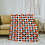 Orange Pumpkin Throw Blanket Black White Buffalo Plaid 5