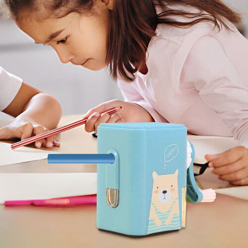 Jacenvly Hand-Cranked Pencil Sharpener for Kids, Standard 1