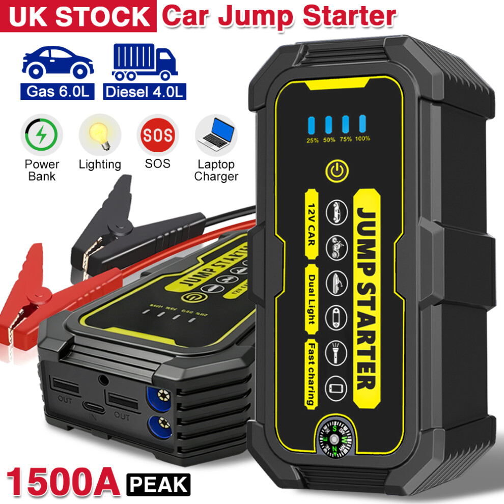 1500A Portable Car Jump Starter Booster Jumper 700937902551