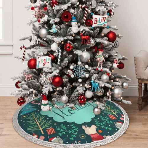 Christmas Tree Skirt 36 Inch Rustic Holiday Decor 1