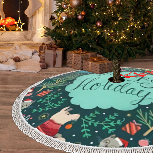 Christmas Tree Skirt 36 Inch Rustic Holiday Decor 2