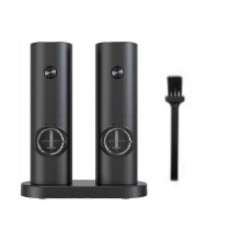 (2pcs*1pc base) Electric Pepper Grinder Salt And Pepper Mills Adjustable Coarseness Mills Spice Grinde