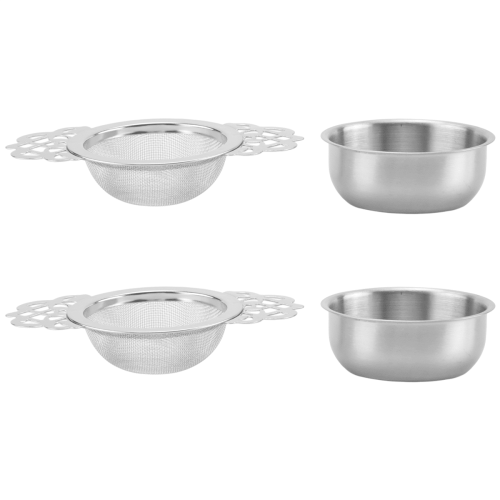 Stainless Steel Tea Filter with Bowl 2 pcs 1