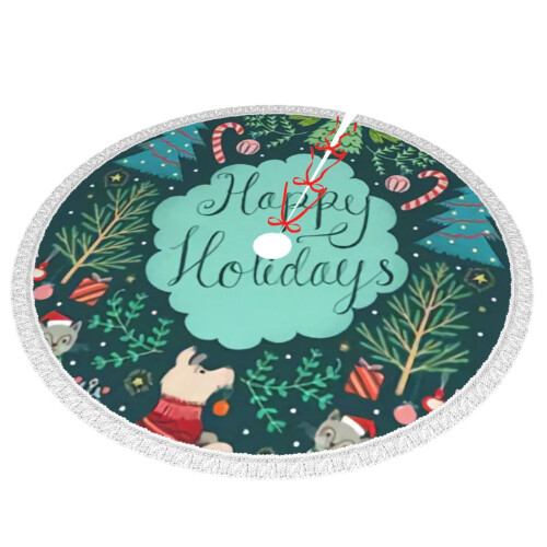 Christmas Tree Skirt 48 Inch Rustic Holiday Decor 1