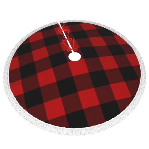 Christmas tree skirt plaid 36 inch 2