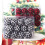 Christmas Balls Black and White Plaid 7cm Set 4