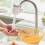 Fruit Cleaning Bowl with Strainer Yellow 1pc 6