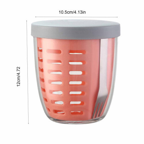 Fresh Fruit Salad Storage Container with Lid Fork and Drain 2