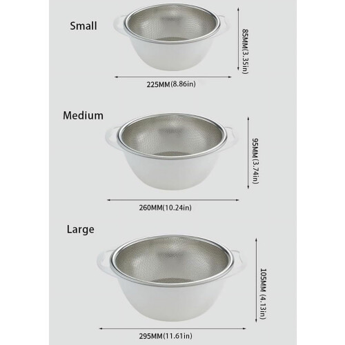 Stainless Steel Colander Set with Mixing Bowl 2PC 2