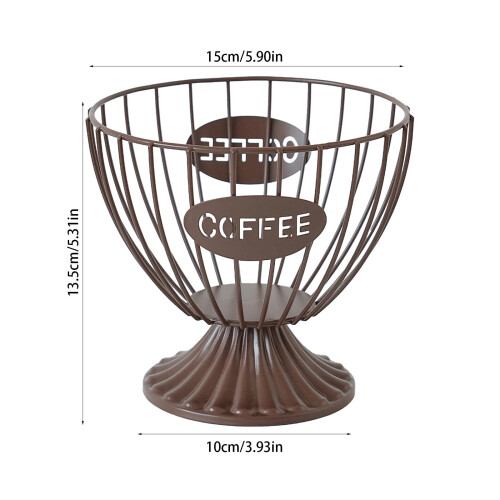 Coffee Pod Storage Organizer Metal Basket Black 2
