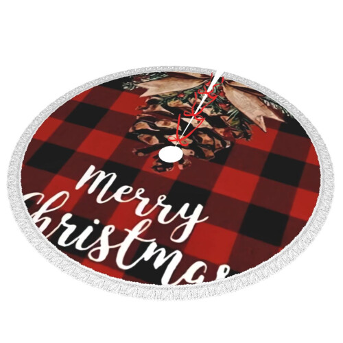 Christmas tree skirt plaid 36 inch 1