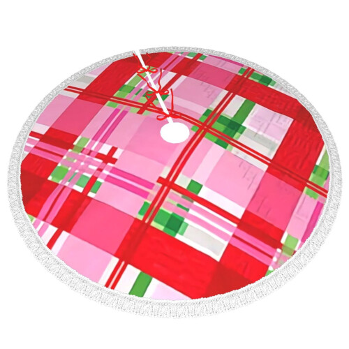 Christmas Tree Skirt Plaid 36 Inch 2