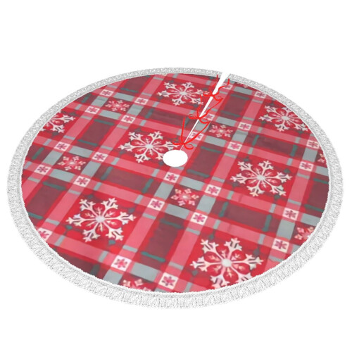 Christmas tree skirt plaid 36 inch 1
