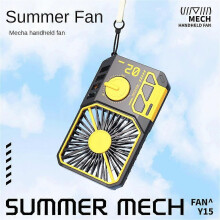 (Black) USB Mini Fan Portable Pocket Fan Cartoon Handheld Desktop Outdoors Travel USB Rechargeable Fans