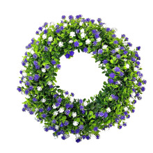 (purple) Spring Wreath Door Decor Colorful Simulation Flowers Large Fall Wreath For Front Door Home And Thanksgiving Day Decor