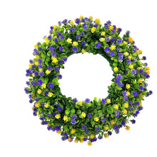 (Yellowish purple) Spring Wreath Door Decor Colorful Simulation Flowers Large Fall Wreath For Front Door Home And Thanksgiving Day Decor