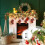 Mantel Garland and Stocking Holders White 4 pcs 6