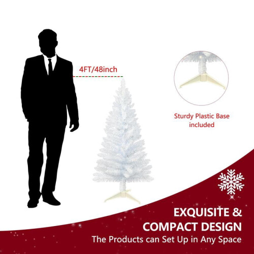 4 ft white artificial Christmas tree with 50 lights 2