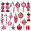 Christmas Candy Cane Pendants Red Lollipop 6pcs 6