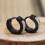 Ear Studs Punk Style Titanium Steel Round 1 Pair 4