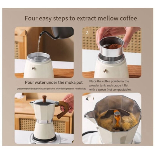 Moka Pot Aluminum Espresso Coffee Maker 150ml 1