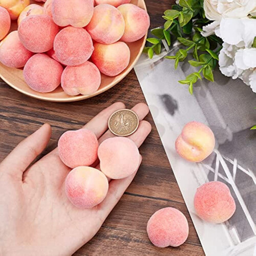 Mini Artificial Peach Foam Fruit for Floral Arrangements 30 2