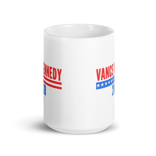 Vance Kennedy2028Λευκή γυαλιστερή κούπα, Vance for President2028Electre (15oz) 2