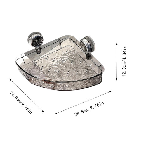 Clear Wall Light with Glacier Pattern Suction Cup Shelf 1 2