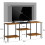 TV Stand 50 inch Rustic Brown 3-Tier with Storage 2