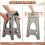 Folding Step Stool 17.9" 220 lbs Grey 2PCS 5