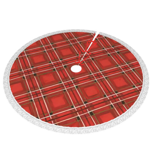 Christmas tree skirt plaid 36 inch 1