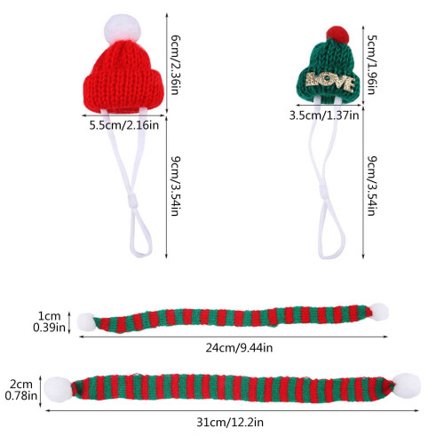 Christmas hamster hat and scarf set for small pets 1