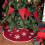 Christmas burlap tree skirt red rustic 30 inch 3