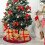 Christmas burlap tree skirt red rustic 30 inch 4