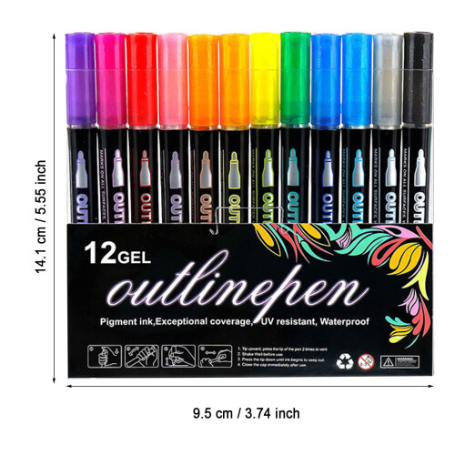 Marker Pen Compatible with Highlighting 8 or 12 Colors 2ml 1