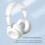 Jacenvly Wireless Bluetooth Earphones Macaron Foldable with 4